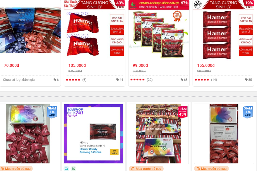 Gỡ bỏ sản phẩm kẹo Hamer bán trên các website thương mại điện tử