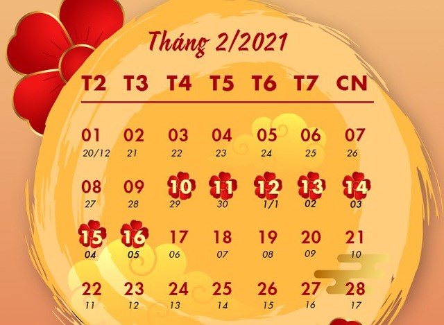 Tết Nguyên đán Tân Sửu được nghỉ 7 ngày