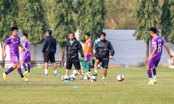 Một buổi tập luyện của đội tuyển bóng đá nam U23 Việt Nam.