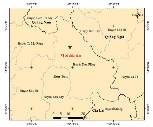 35 trận động đất liên tiếp ở huyện Kon Plông, tỉnh Kon Tum